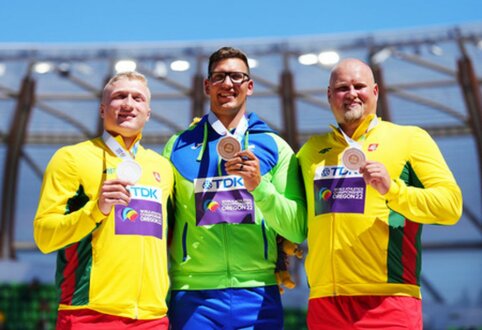 Lietuva pasaulio čempionato medalių lentelėje pasidalino 31-ąją vietą su Ukraina