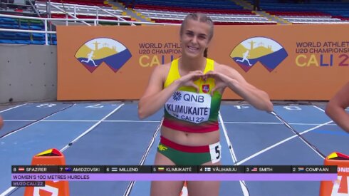 G. Klimukaitė su nauju asmeniniu rekordu prasibrovė į jaunimo pasaulio čempionato pusfinalį