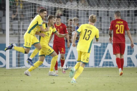 Lietuvos futbolo rinktinė išplėšė dramatiškas lygiąsias prieš Juodkalniją
